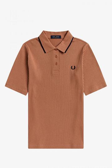 Fred Perry Ribbed Polo Naisten Paidat Bronze | FI 1070SGLO